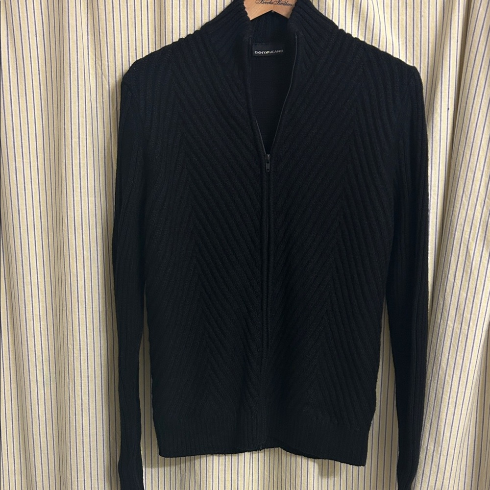 DKNY Men's Dark Zip-Up Sweater